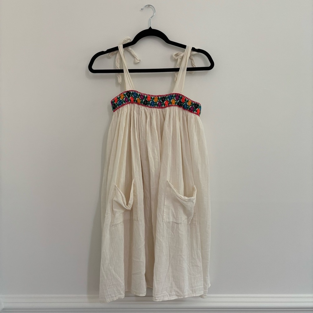Carolina K Embroidered Cream Sundress